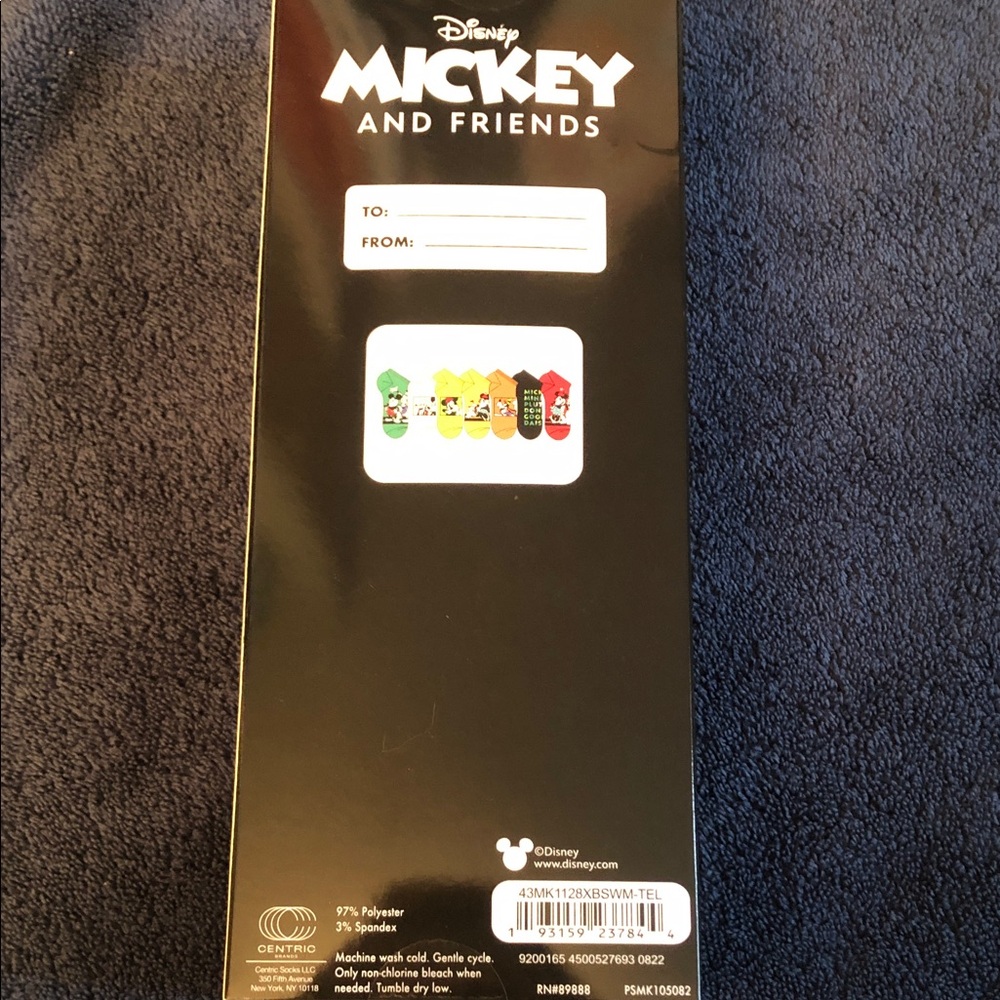 Disney Mickey & Friends No-Show Socks - Black, White, Red, Green - Picture 3 of 3